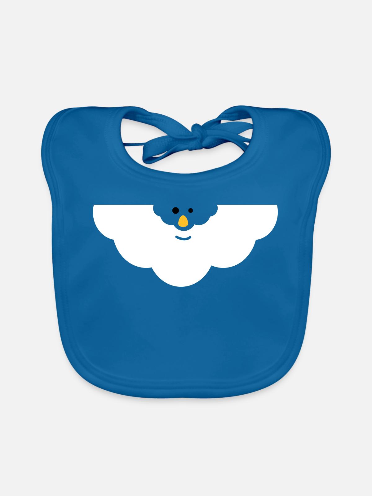 Cuddly Cloud Face - Organic Baby Bibs - peacock-blue - Front