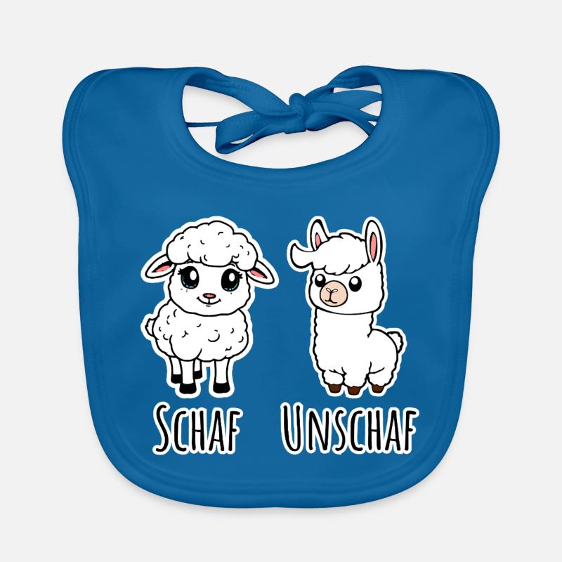 Moutons et pas moutons (Unsheep) - Lama pas moutons - Bavoir bio Bébé - bleu paon