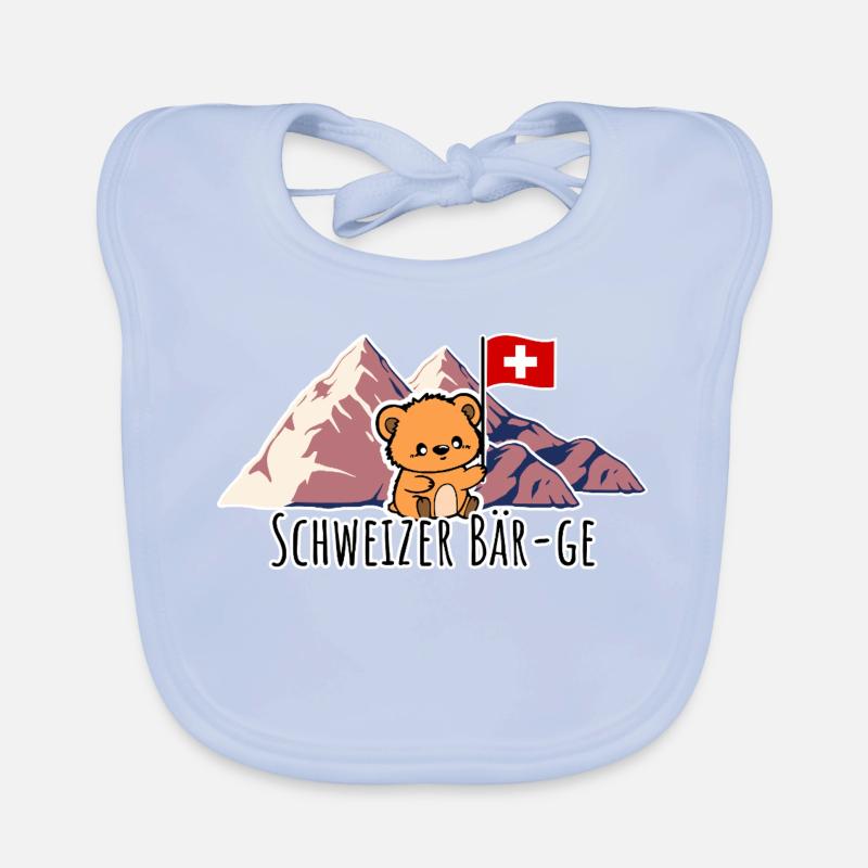 Les montagnes suisses, euh, les ours ! Petit ours suisse mignon Bavoir bio Bébé