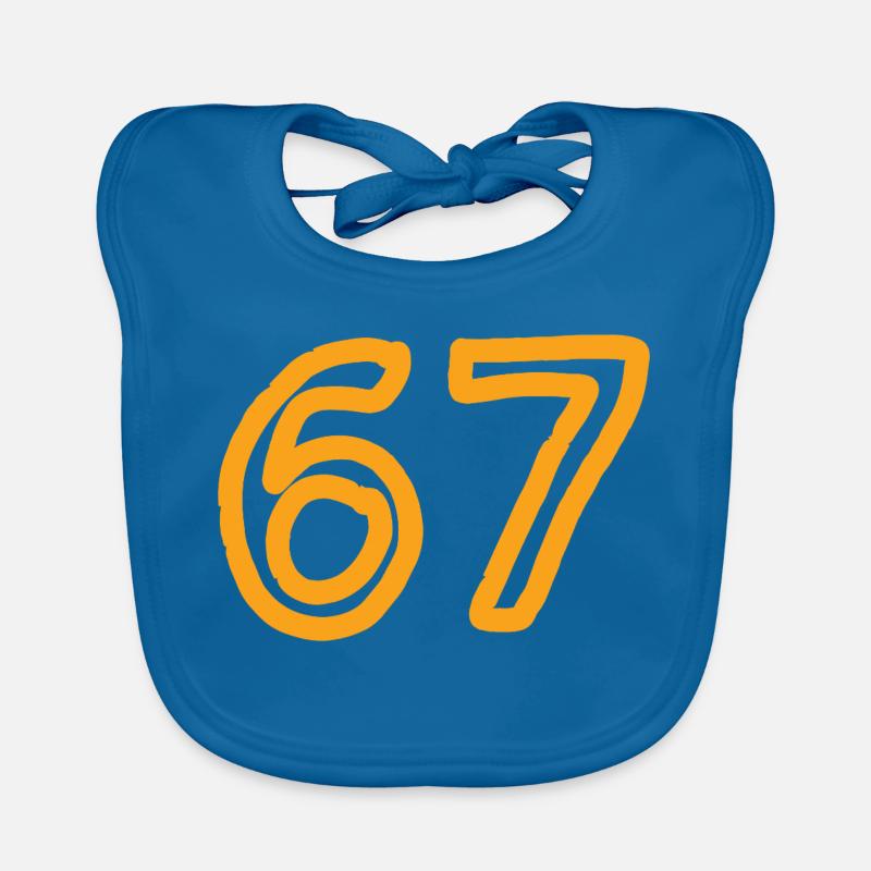 Numéro 67 en orange Bavoir bio Bébé