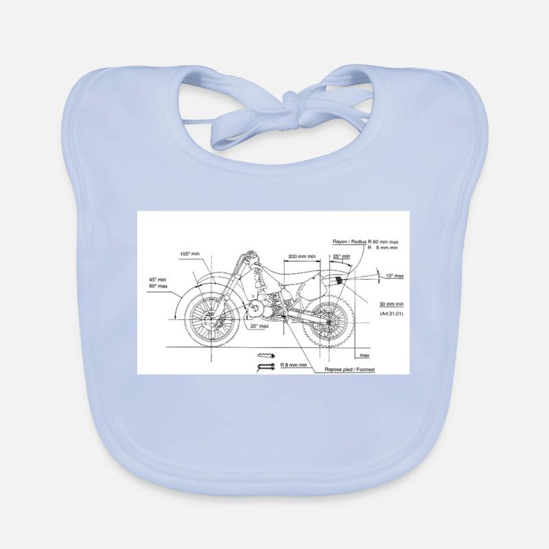 Motorrad Blueprint: Custom Chopper Baby Bio-Lätzchen