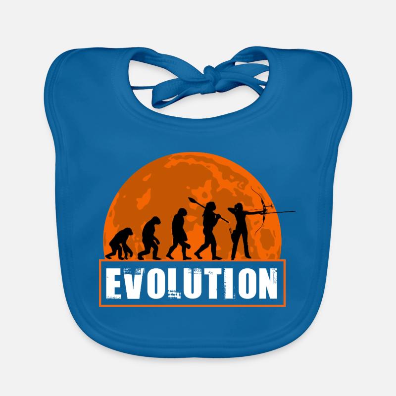 Archery Evolution Hunter Silhouette Retro Vintage Baby Bio-Lätzchen