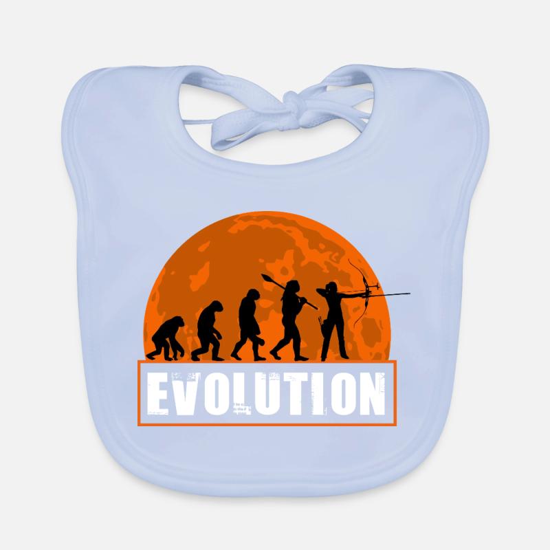 Archery Evolution Hunter Silhouette Retro Vintage Organic Baby Bibs