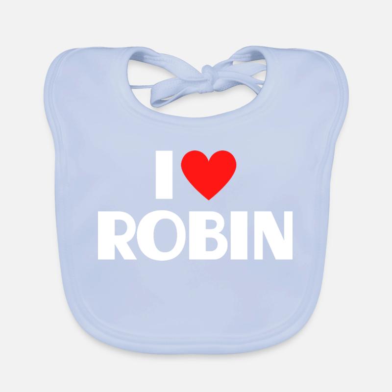 J’adore Robin Red Heart Déclaration rétro Bavoir bio Bébé
