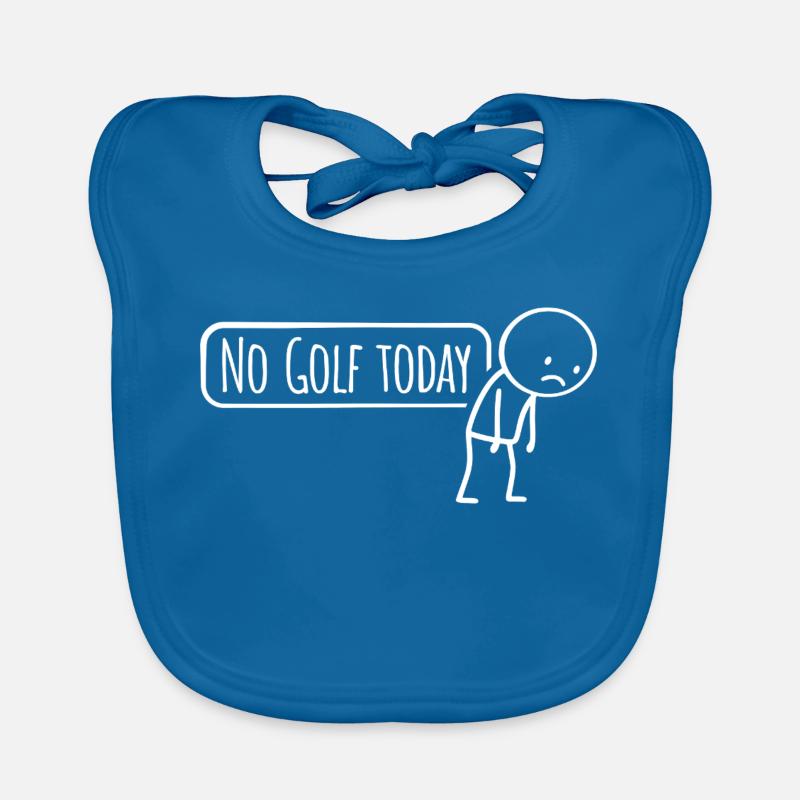 No_Golf_today_White Organic Baby Bibs