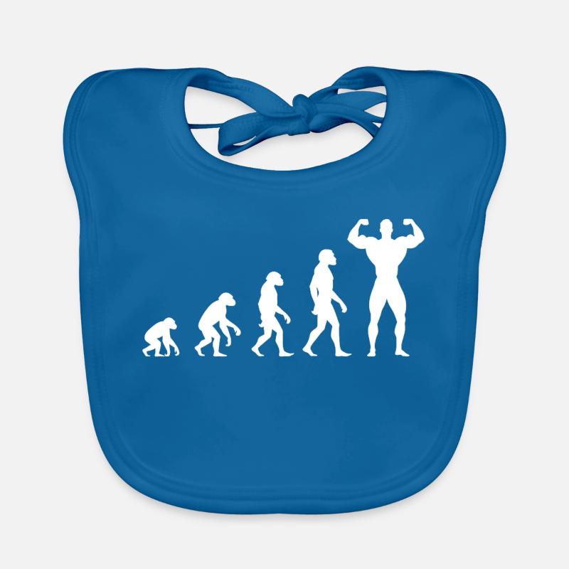 Evolution vom Urmenschen zum Muskelprotz Baby Bio-Lätzchen