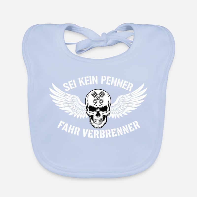 Ride Combustion Engine – Biker Skull Statement Organic Baby Bibs