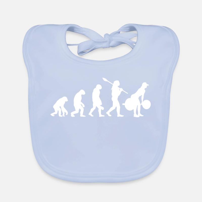 Weightlifting Evolution Female Powerlifter Gym Gif Organic Baby Bibs