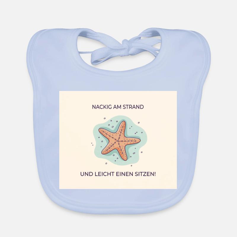 Nus sur la plage – Drôle d’expression étoile de mer Bavoir bio Bébé