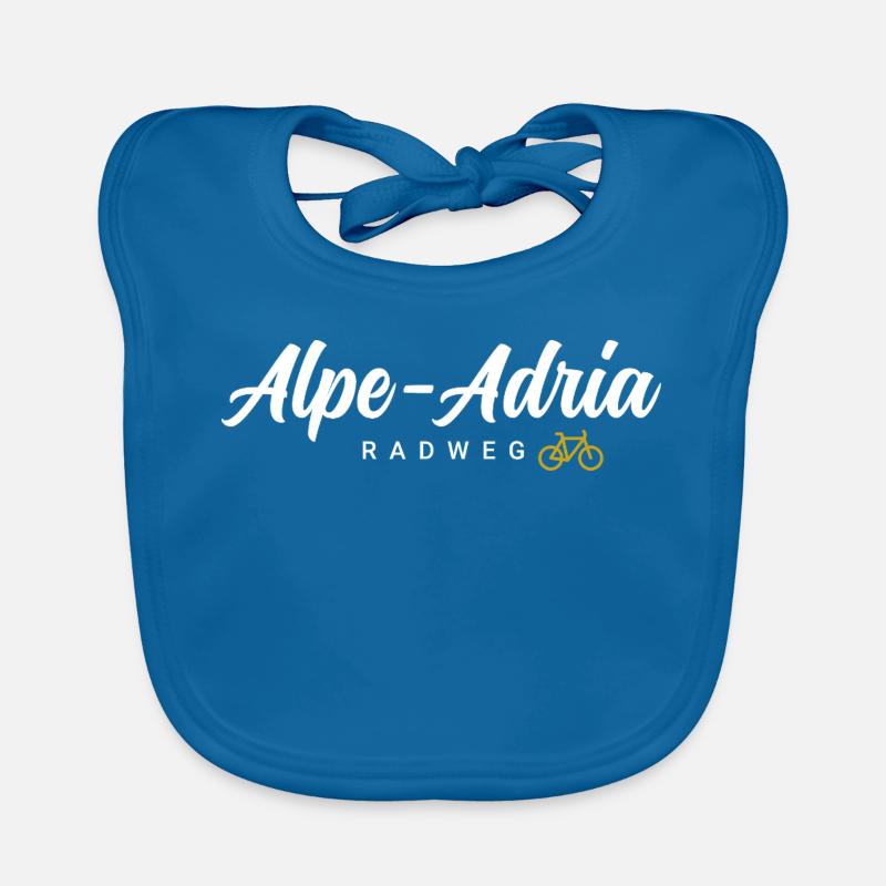 Alpe Adria Cycle Path - Organic Baby Bibs - peacock-blue