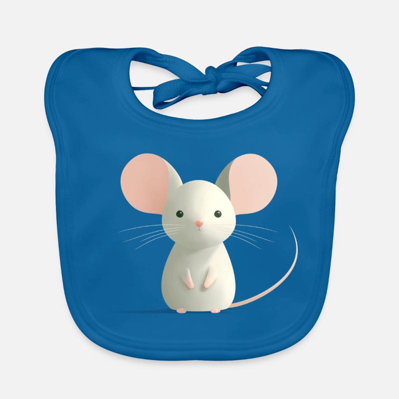 Maus - Baby Bio-Lätzchen - Pfauenblau
