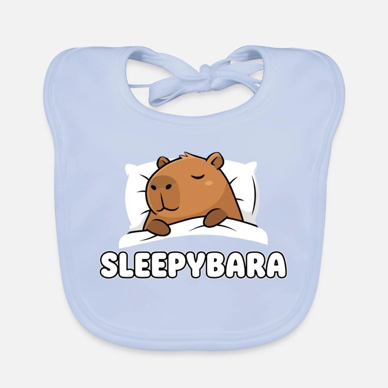Sleepybara - Mignonne capybara endormie Bavoir bio Bébé