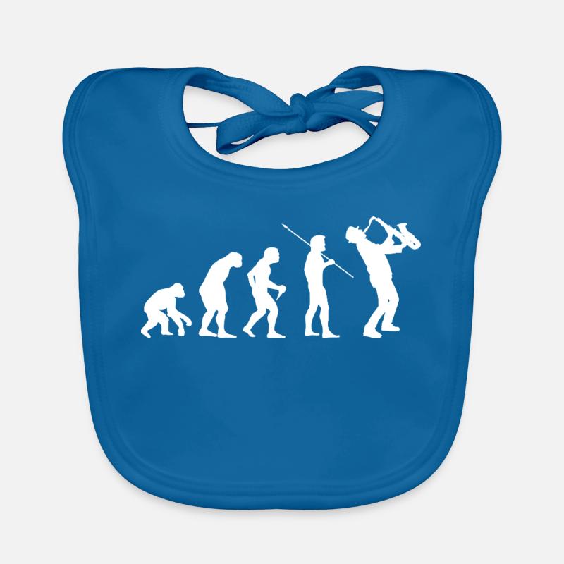 Evolution to Saxophonist Music Gift Organic Baby Bibs