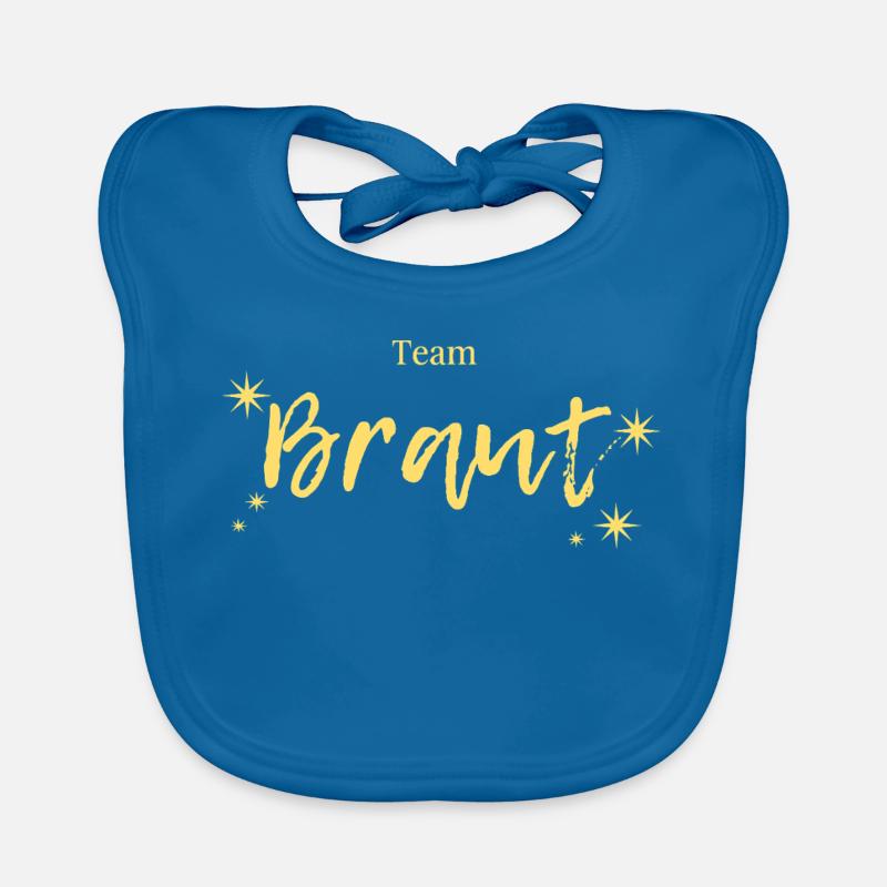 Team Brant Gold Script Stars Baby Bio-Lätzchen