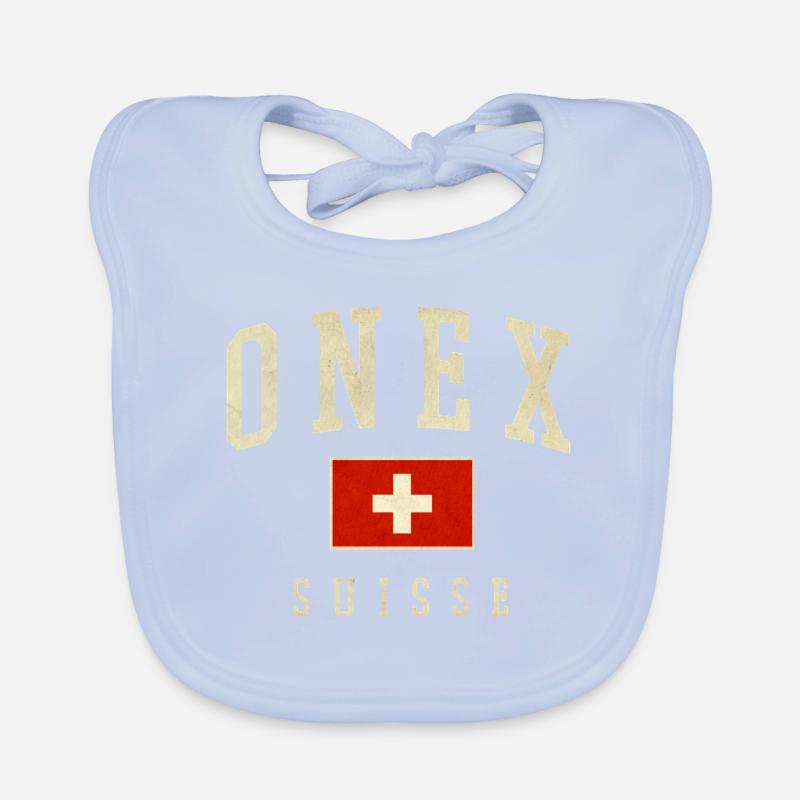 ONEX Schweiz Design - Schweizer Flagge Baby Bio-Lätzchen