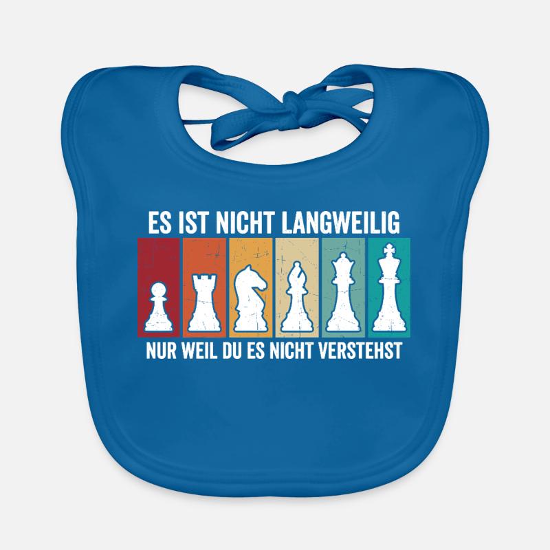 Retro Chess Pieces – Vintage Chess Design Organic Baby Bibs
