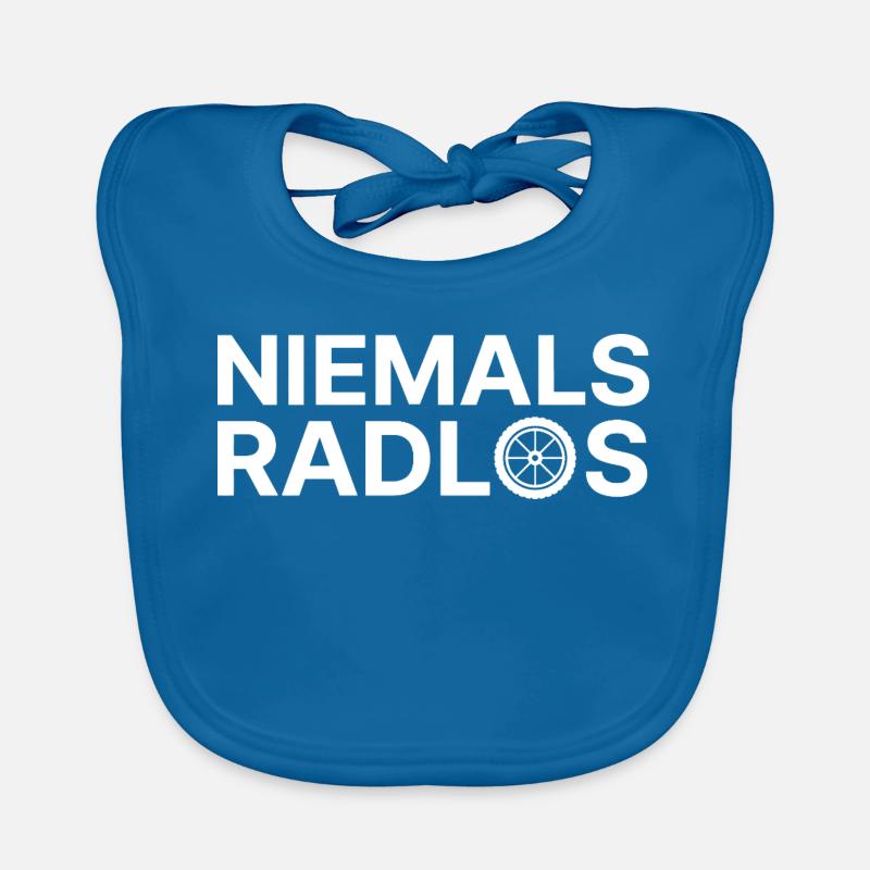 Niemals Radlos - Baby Bio-Lätzchen - Pfauenblau