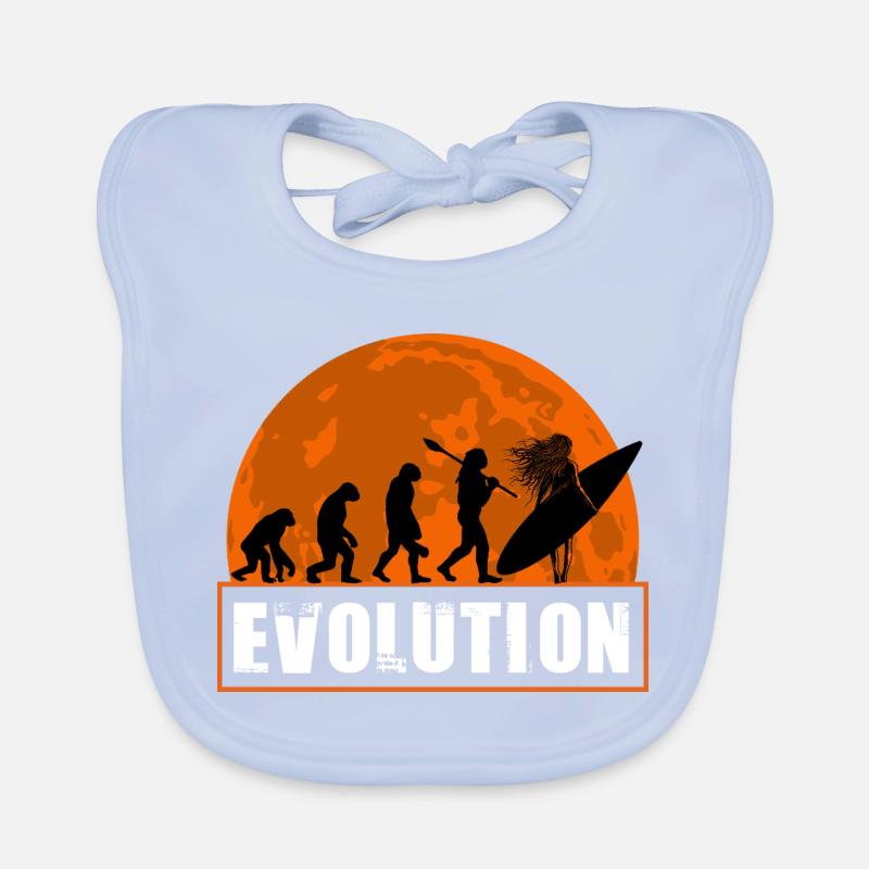 Évolution de la silhouette vintage du coucher de soleil surf Bavoir bio Bébé