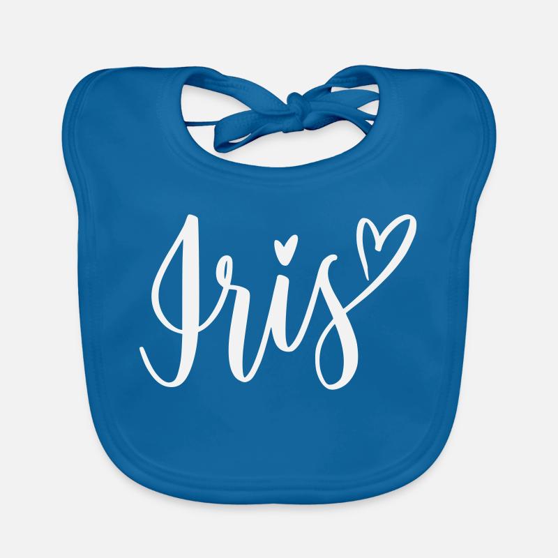 Iris Heart Lettering Organic Baby Bibs