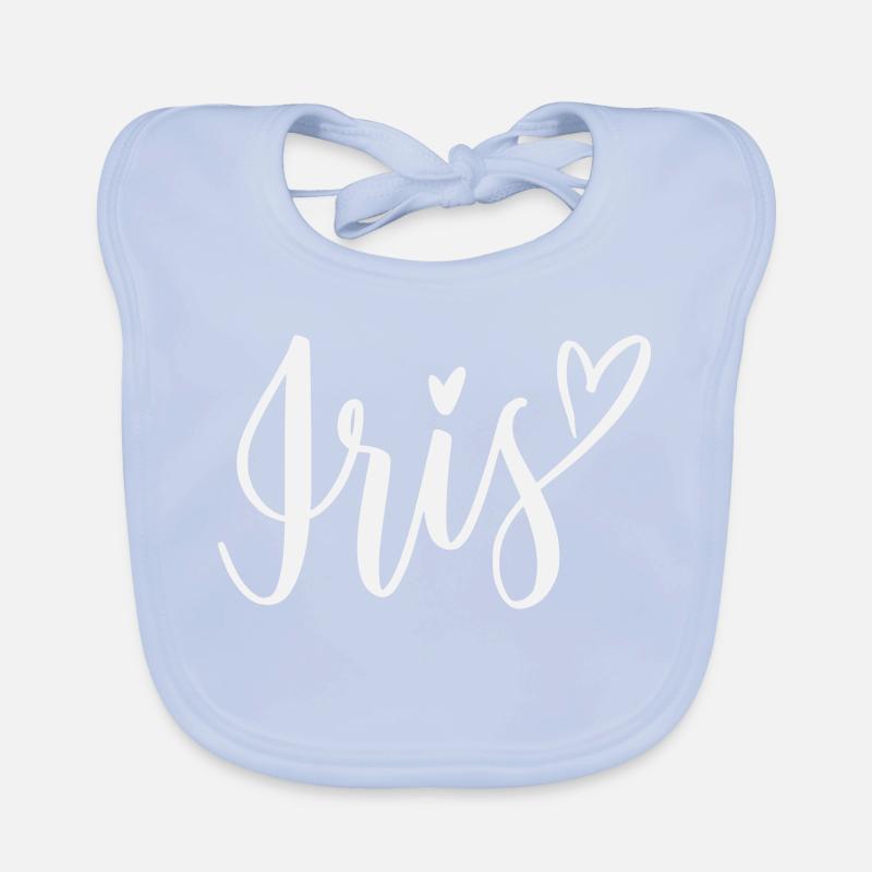 Iris Heart Lettering Organic Baby Bibs