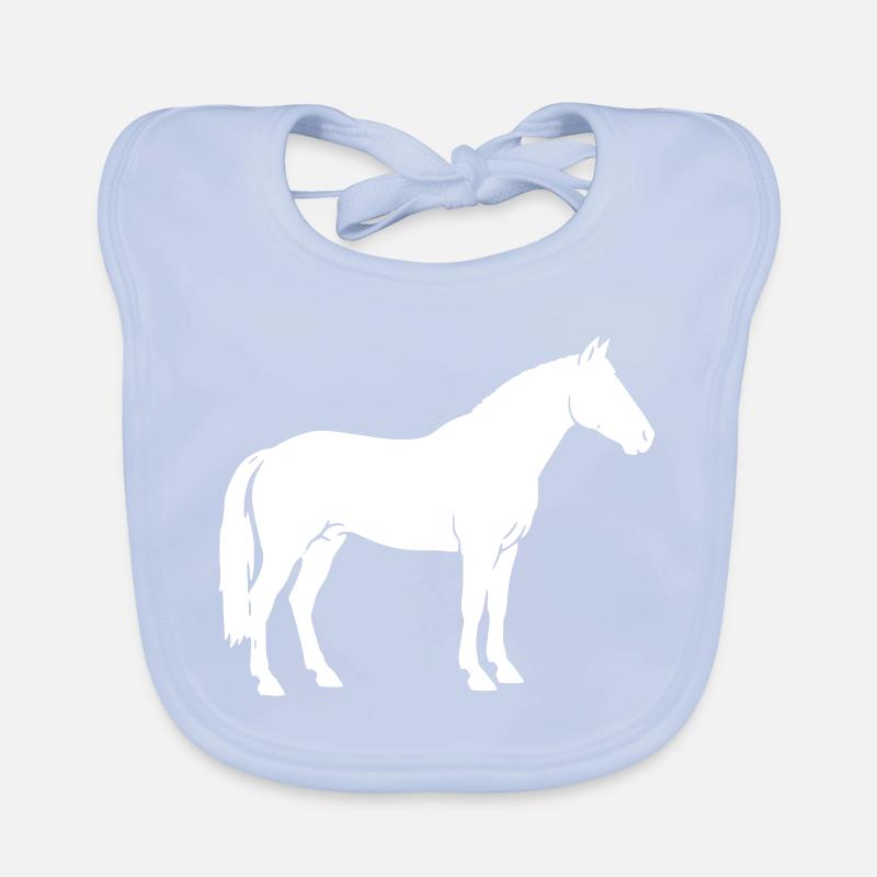 Horse Silhouette Standing Riding Vector Organic Baby Bibs