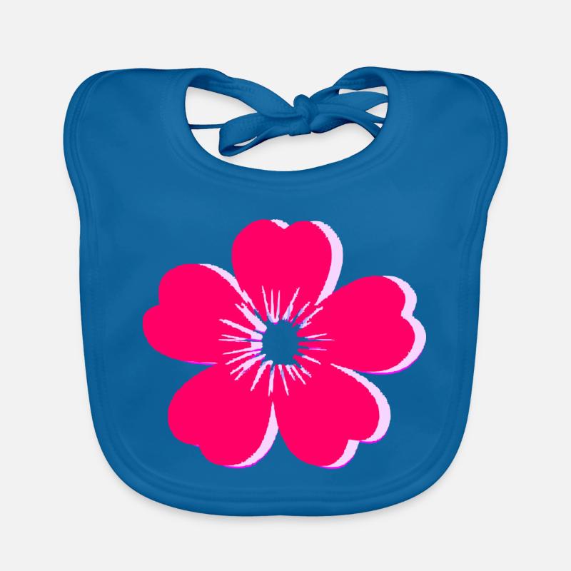 Vivid Pink Flower Bloom Organic Baby Bibs