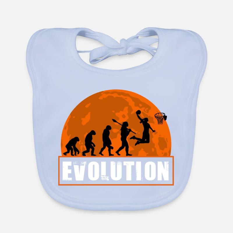 Basketball Evolution Spieler dunkt Silhouette Baby Bio-Lätzchen