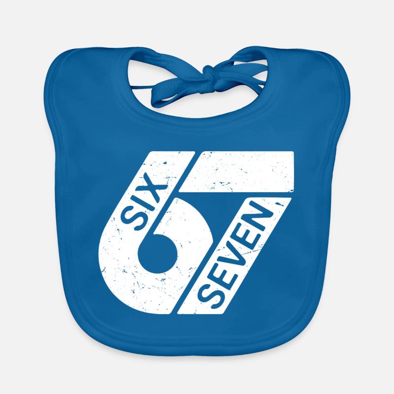 Six Seven Meme - Baby Bio-Lätzchen - Pfauenblau