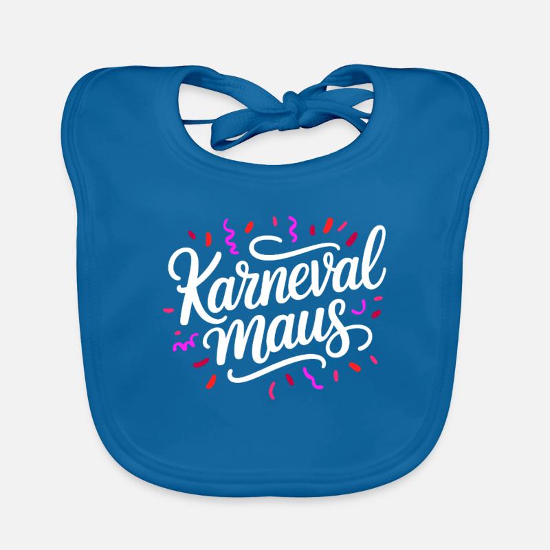 Karnevalmaus - Baby Bio-Lätzchen - Pfauenblau
