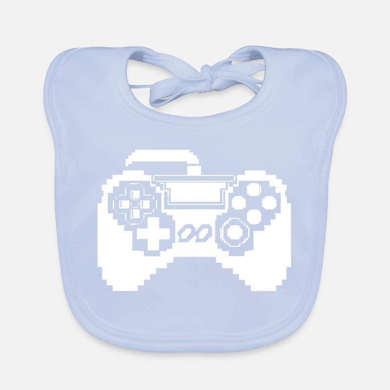 Graphismes pixels de manette de jeu Bavoir bio Bébé