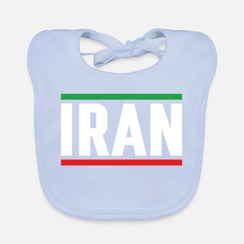 Iran Drapeau Typographie Forte Bavoir bio Bébé