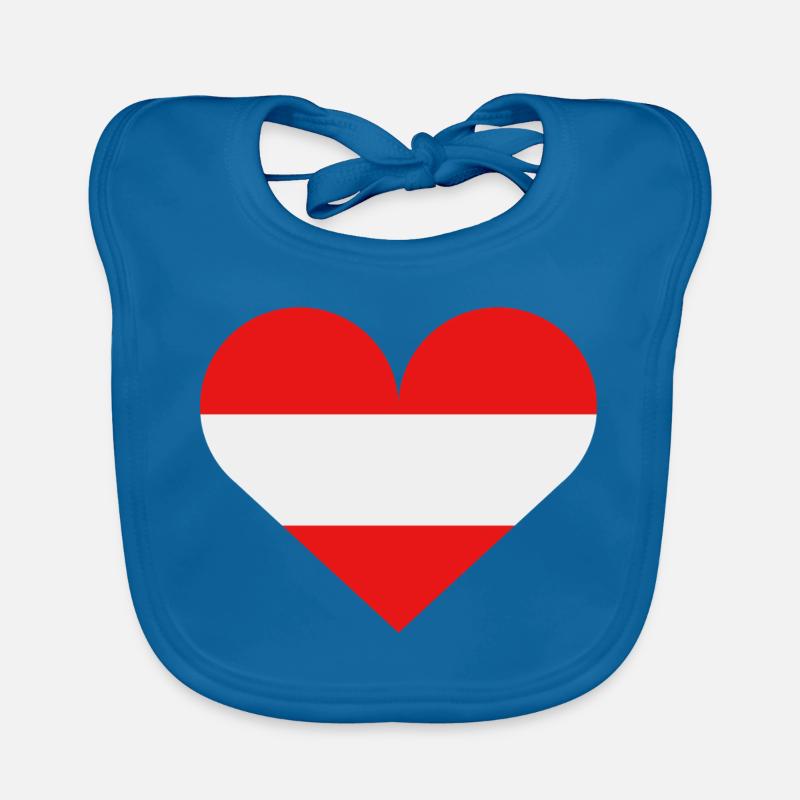Austria heart flag Organic Baby Bibs