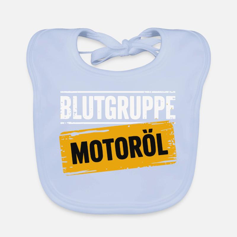 Blutgruppe Motoröl Schrauber Design Baby Bio-Lätzchen