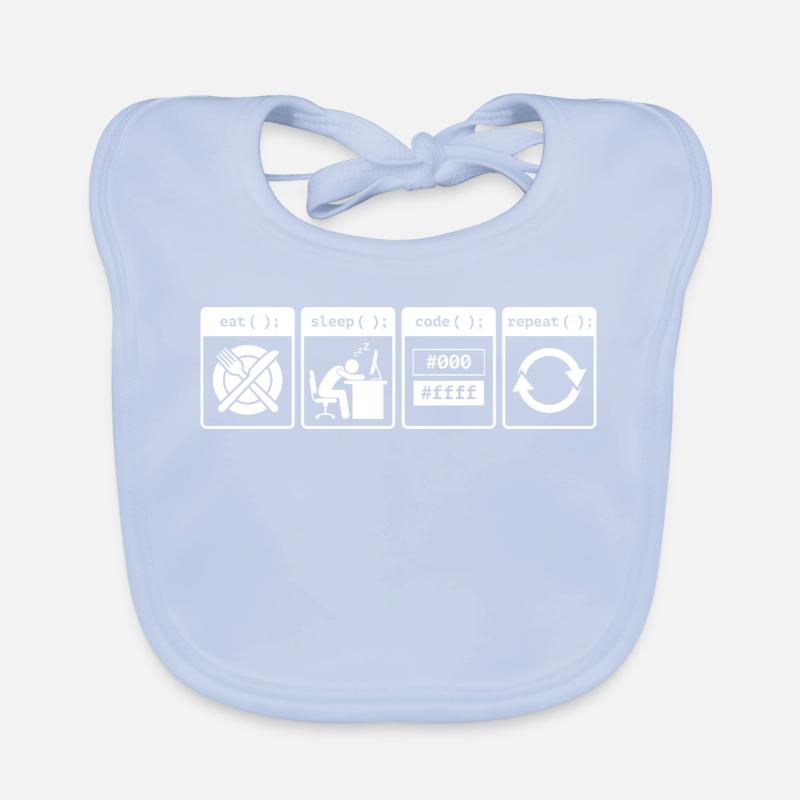Eat Sleep Code Repeat – Coder Workflow Design Baby Bio-Lätzchen