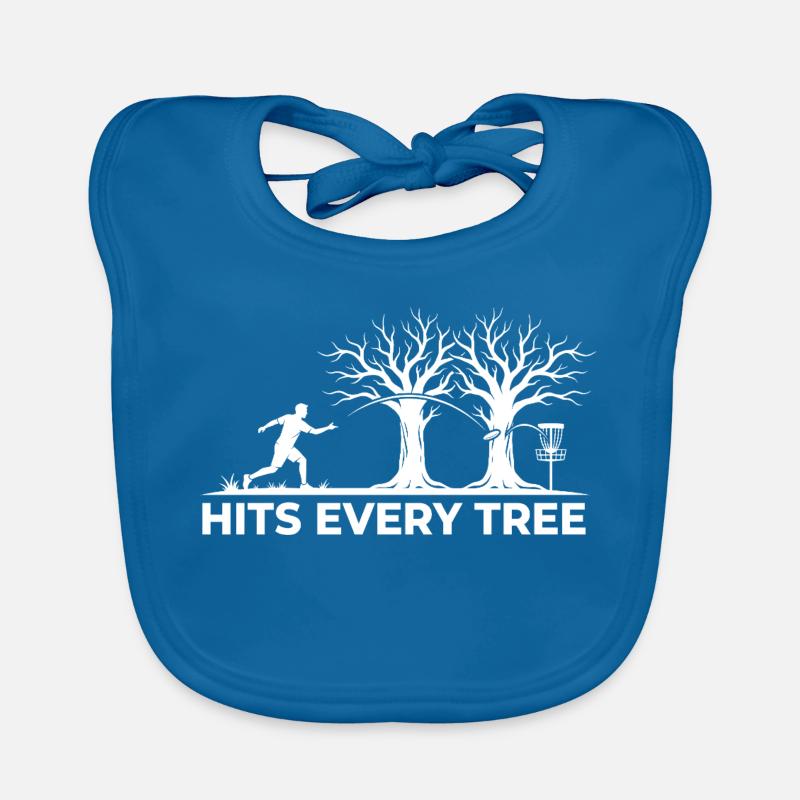 Hits Every Tree – Funny Disc Golf Design Organic Baby Bibs