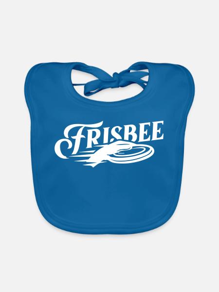 Frisbee Wurfscheibe Schriftzug Weiß - Baby Bio-Lätzchen - Pfauenblau
