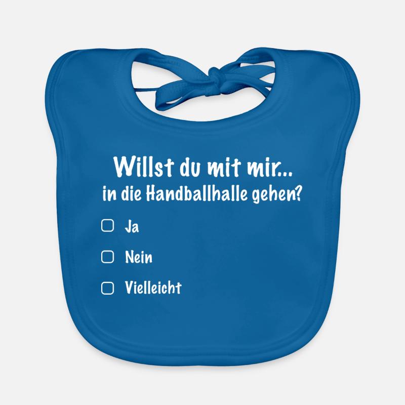 Handballdate Spruch Einladung (Weiß) Baby Bio-Lätzchen
