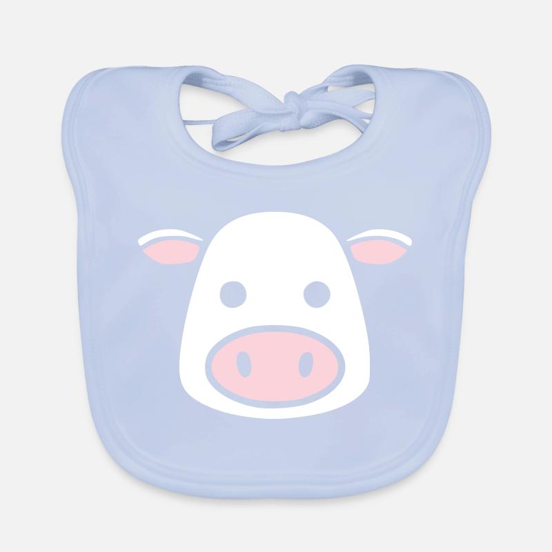 Mignonne Tête de Vache Visage Vector de la BD Bavoir bio Bébé
