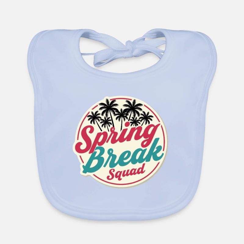 Spring Break Squad Palmbomen Tropisch Feest Bio-slabbetje voor baby's