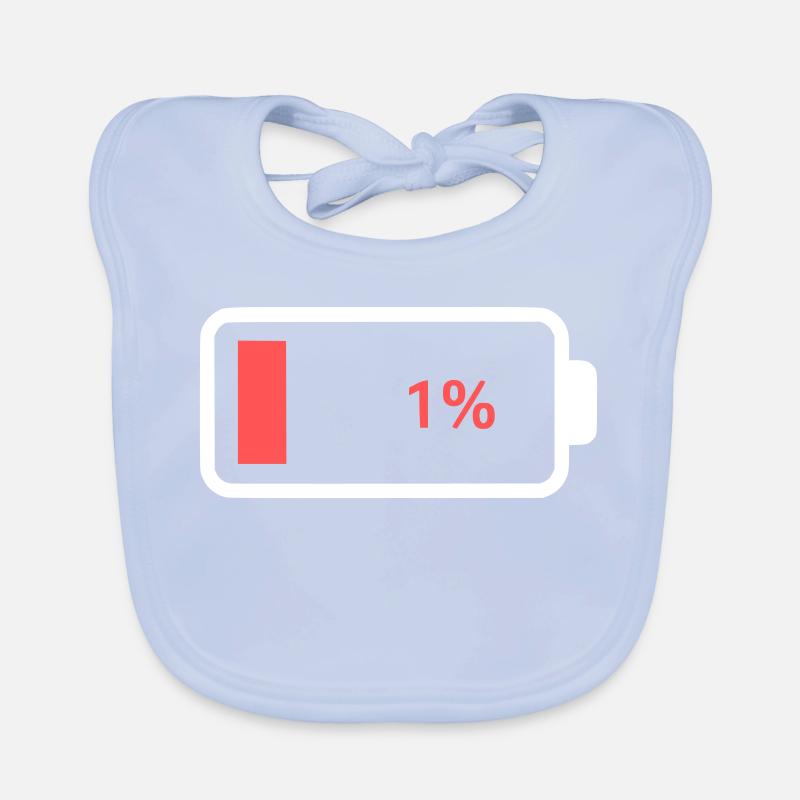 Empty Battery 1% Icon Organic Baby Bibs
