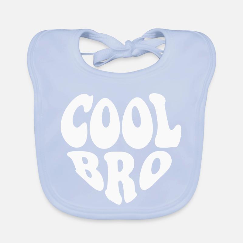 Cool Bro Small Heart Logo - Customizable color Organic Baby Bibs