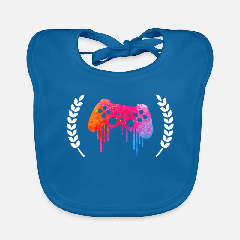 Jeu - Bavoir bio Bébé - bleu paon