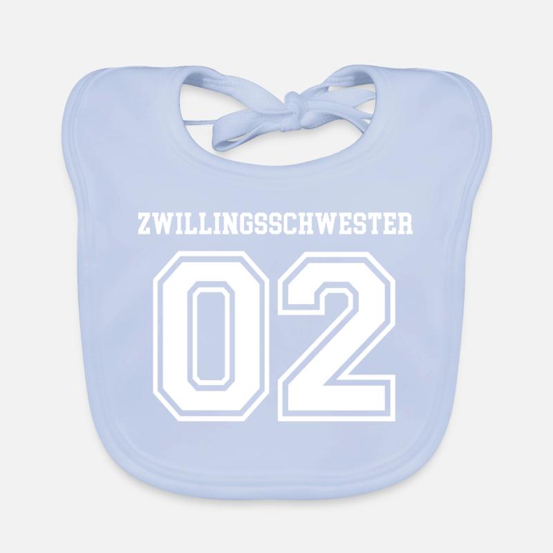 Zwillingsschwester Zwilling Schwestern Mädchen 02 Baby Bio-Lätzchen
