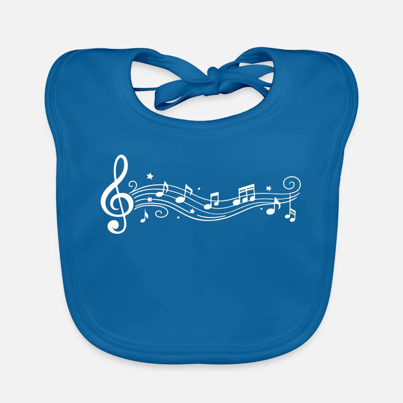Musical Notes Melody Clefs Organic Baby Bibs