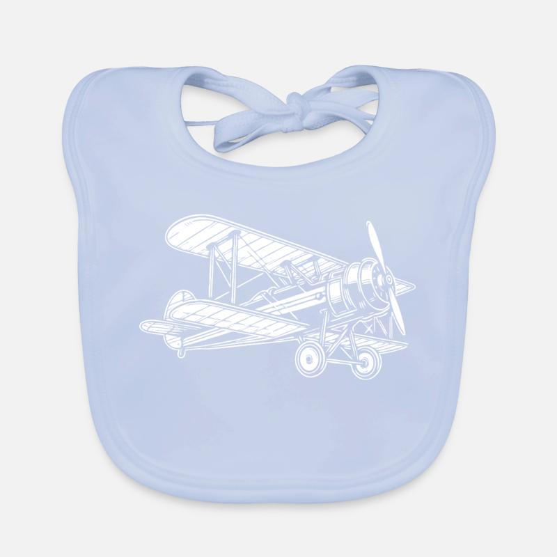 Biplane Oldtimer, conception classique d’avion Bavoir bio Bébé