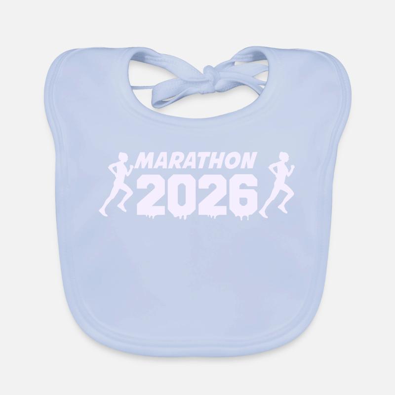 Conception de la silhouette du coureur Marathon 2026 Bavoir bio Bébé