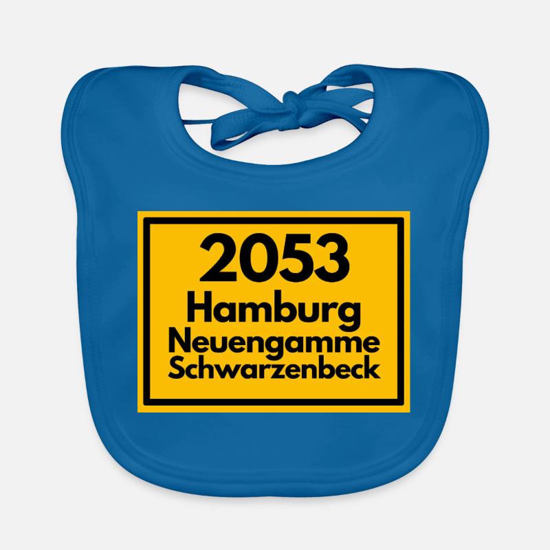 OLD POSTCODE POSTCODE 2053 HAMBURG NEUENGAMME ELBE Organic Baby Bibs