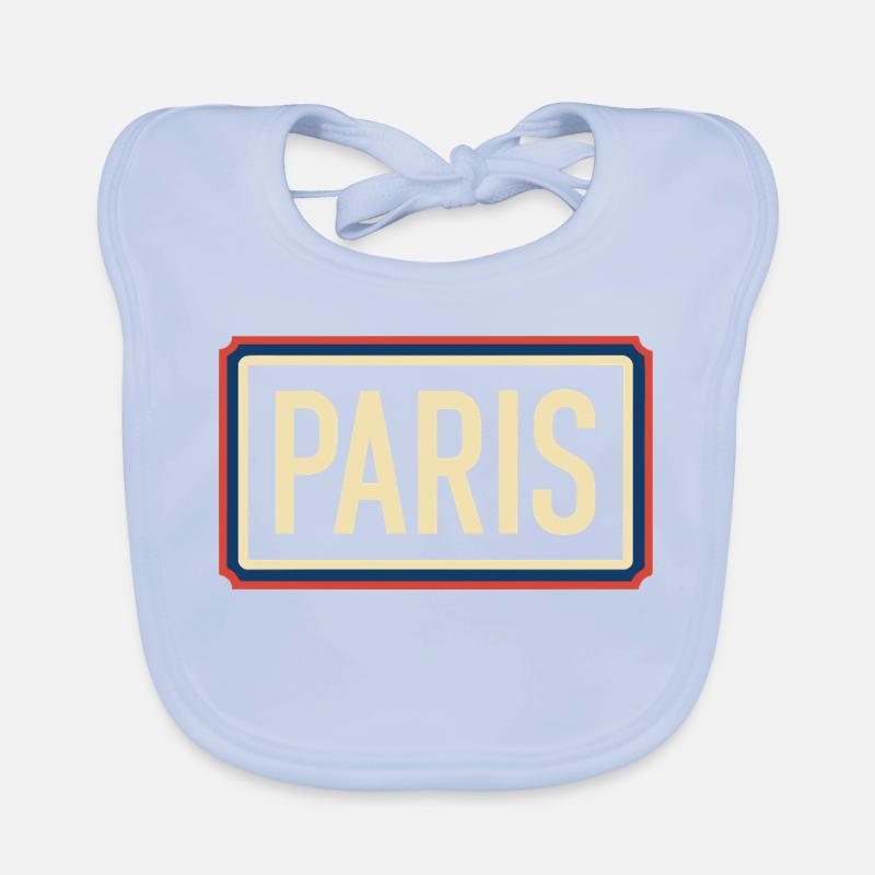 Pariser Retro-Abzeichen-Emblem Baby Bio-Lätzchen
