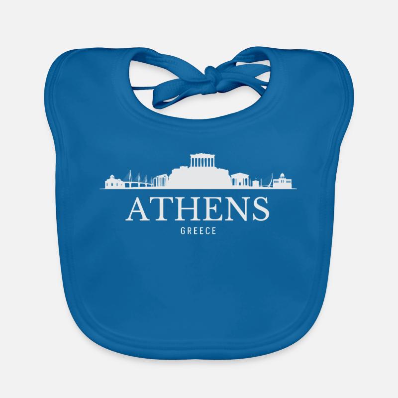 Silhouette d’Athènes, Grèce d’Athènes Bavoir bio Bébé