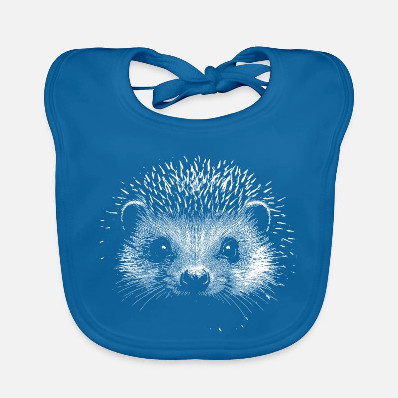 Hérisson - Bavoir bio Bébé - bleu paon